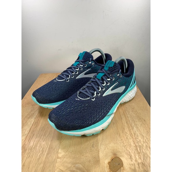 Brooks Shoes - Brooks Womens Ghost 11 Blue White Mesh Low Top Athletic Running Shoes size 9.5